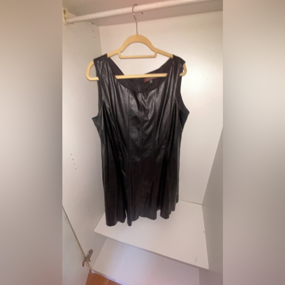 Black leather dress